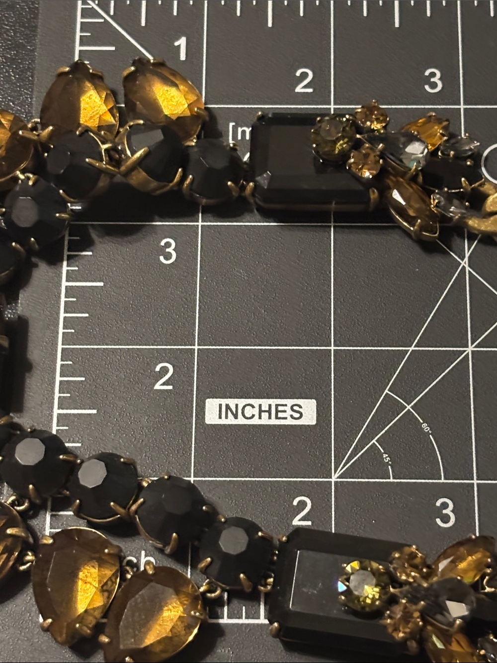 J. Crew Statement Necklace Black, Gray and Yellow Missing a Spike and a Stone - Picture 14 of 17